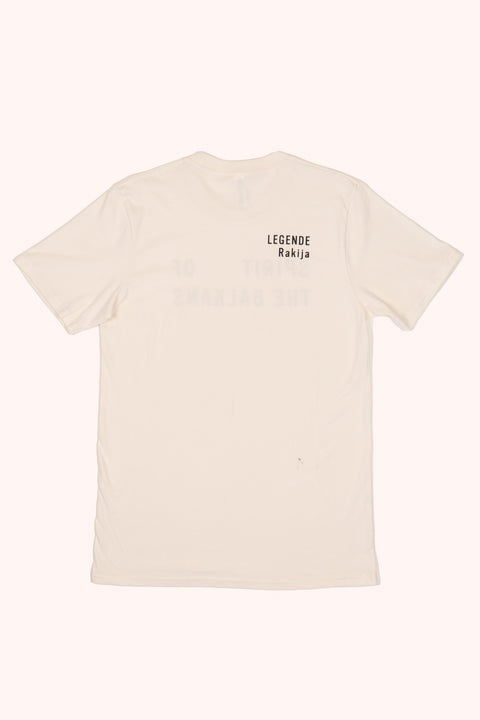 White Spirit Tee by Legende, casual white t-shirt with a simple design, displayed on a plain background.